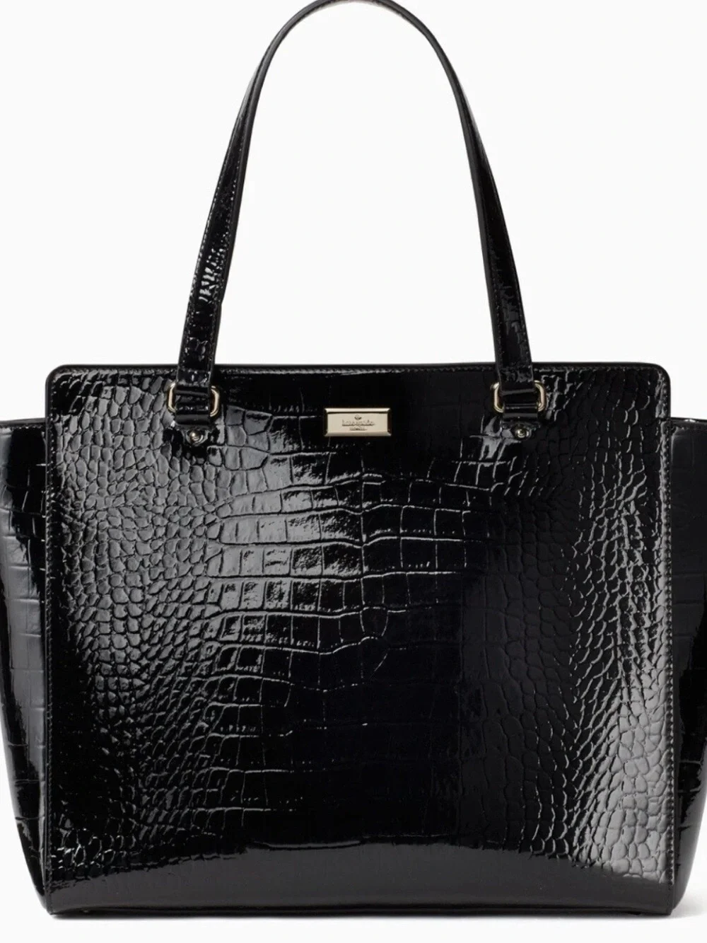 kate spade Black Croc-Embossed Tote